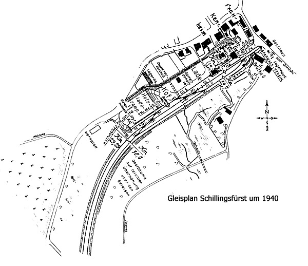 Gleisplan Schillingsfürst um 1940