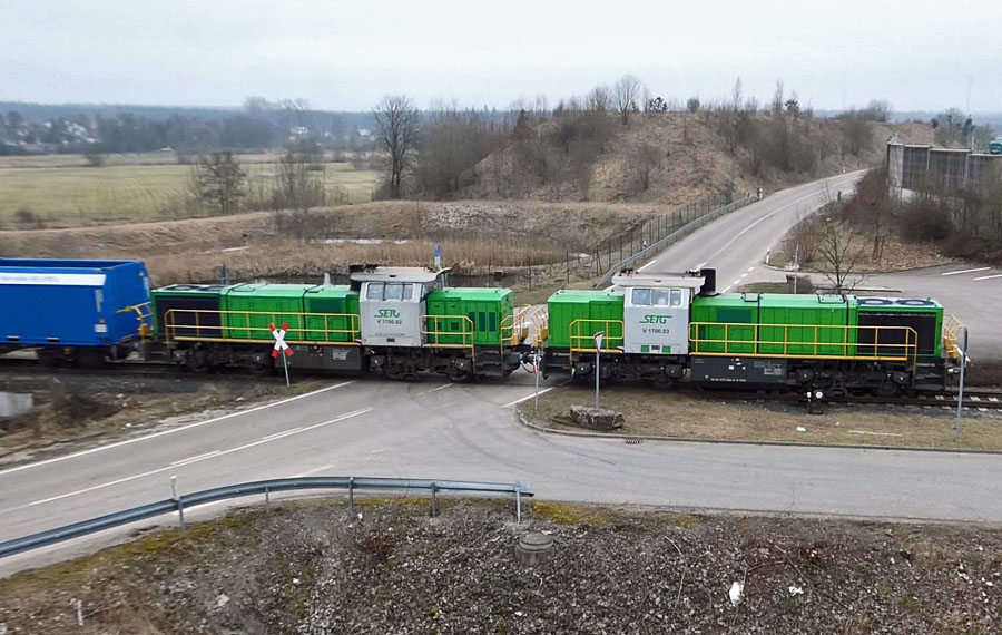 SETG Leerzug vor der Einfahrt zum Rettenmeier-Gelnd am 27.01.22