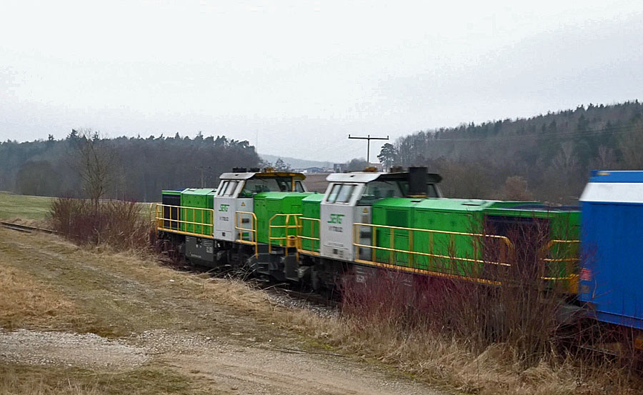 SETG Doppeltraktion V 1700.03 und V 1700.2 bei Greiselbach am 27.01.22