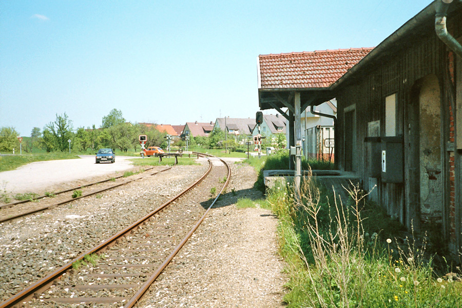 Gebsattel 1985 ehemaliges Bahnhofsgebude