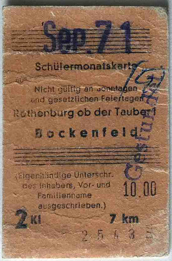 Letzte Fahrkarte 1971