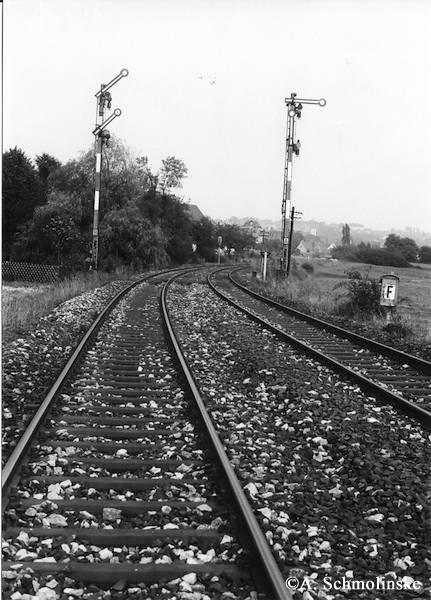 VT 95 aus Rothenburg Einfahrt in Schillingsfrst 1971