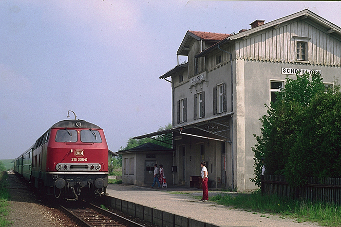 Sonderzug am 14. Mai 1985 Abschiedsfahrt Halt Schopfloch