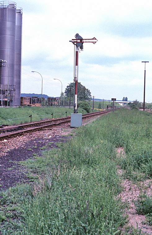 Ausfahrsignal in Feuchtwangen Richtung Dombhl 1984