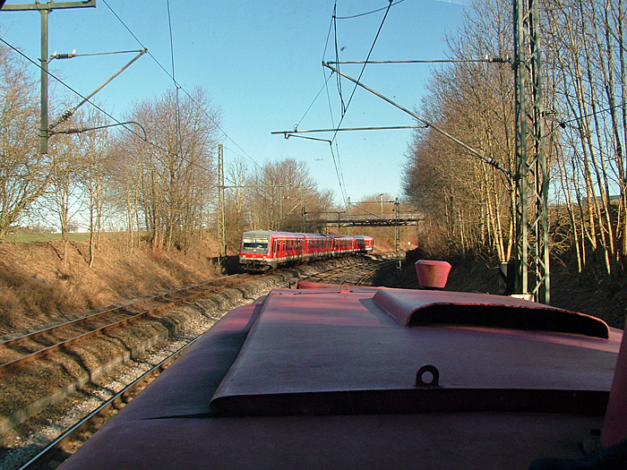 Einfahrt von zwei  628er aus Lauda nach Crailsheim 13.1.2015