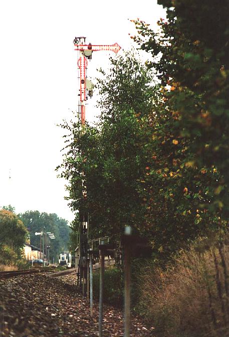 Einfahrtsignal in Dinkelsbhl aus Richtung Wilburgstetten 4.10.1995