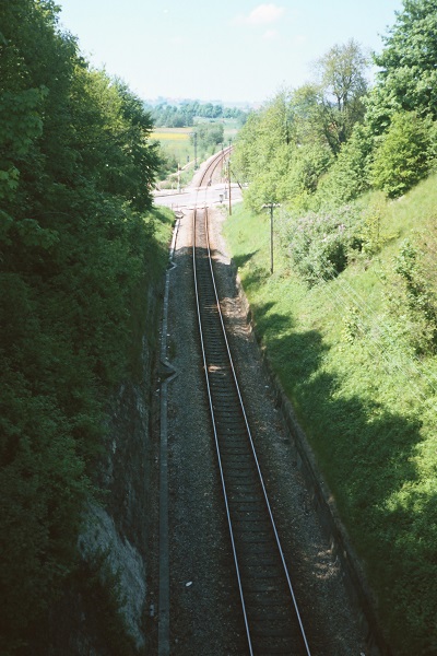 Einschnitt hinter der Brauerei Hauf - Dinkelsbhler "Grand Canyon" Sommer 1985