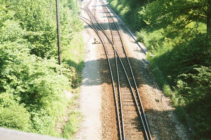 Nrdlicher Weichenbereich in Dinkelsbhl 1985