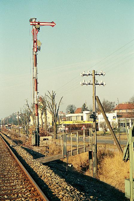 Einfahrhauptsignal Dinkelsbhl Sd am 2.1.1990