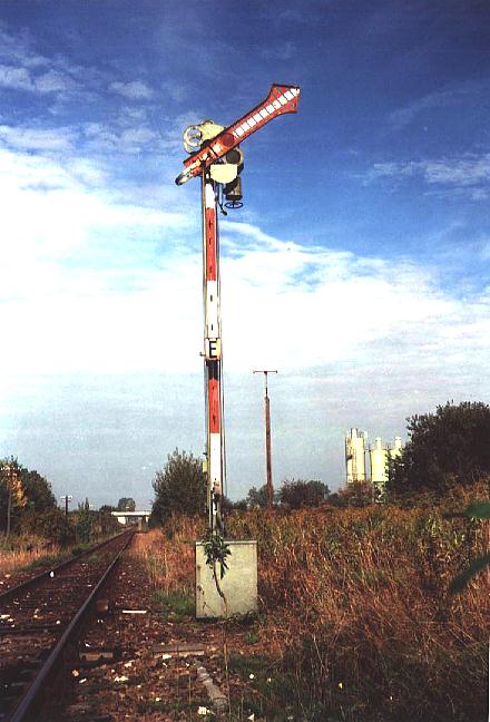 Ausfahrtsignal in Feuchtwangen Richtung Dombhl 4.10.1995