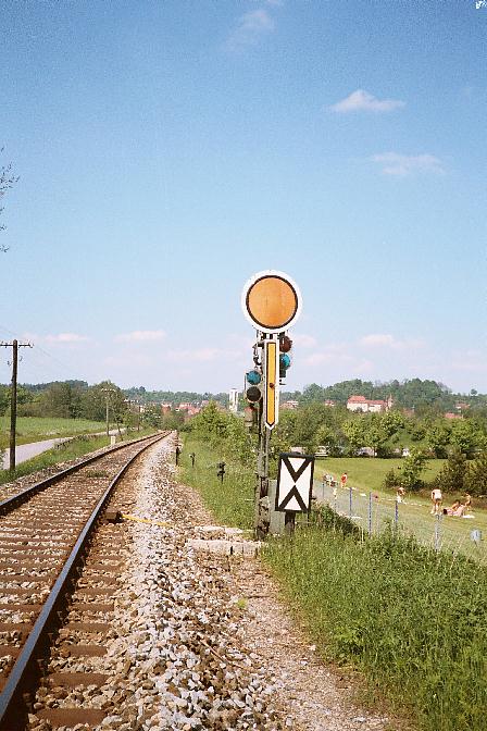 Einfahrtvorsignal Feuchtwangen Sd Sommer 1985