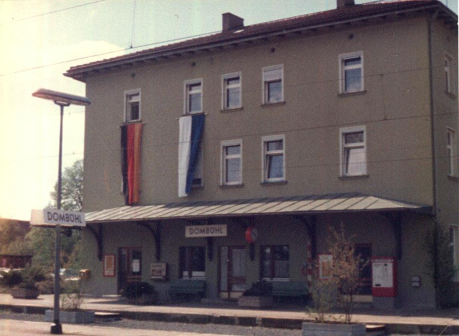 Bahnhof Dombhl 18.5.1985 Erffnung Elektr. Betrieb Nbg-Stuttgart