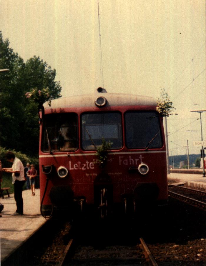 Letzte Fahrt 1. Juni 1985 Dombühl