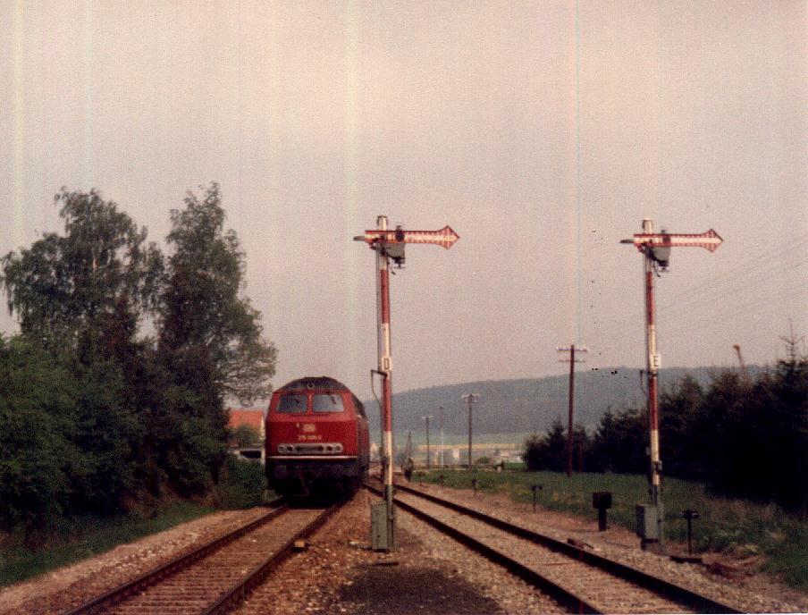 Einfahrt Sonderzug 18.5.1985 in Wilburgstetten