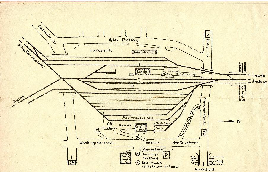 Plan Bahnhofsfest Crailsheim Mai 1985