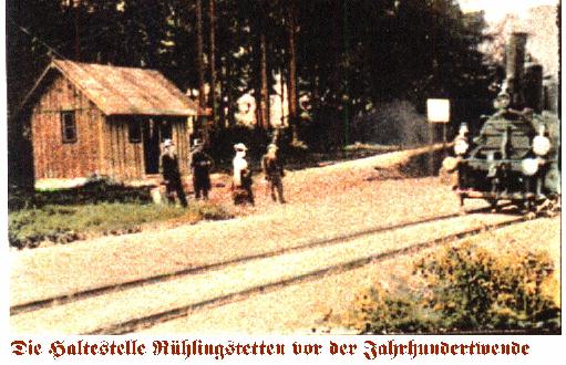 Ausschnitt aus Postkarte - Haltepunkt Rhlingstetten