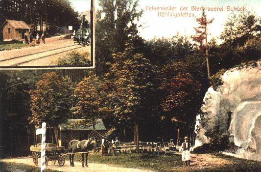 Postkarte der Brauerei Schock, Rhlingstetten