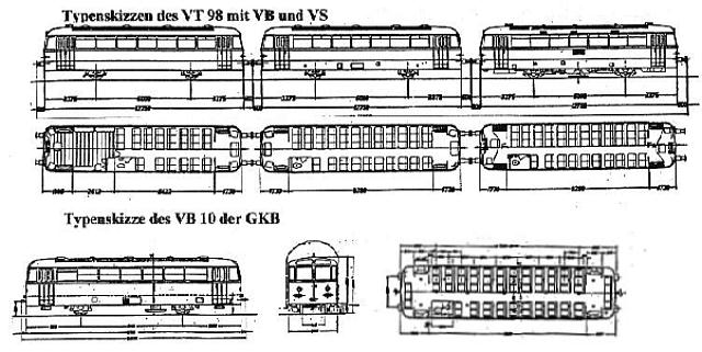 Typenskizzen VT 98 mit VB und VS